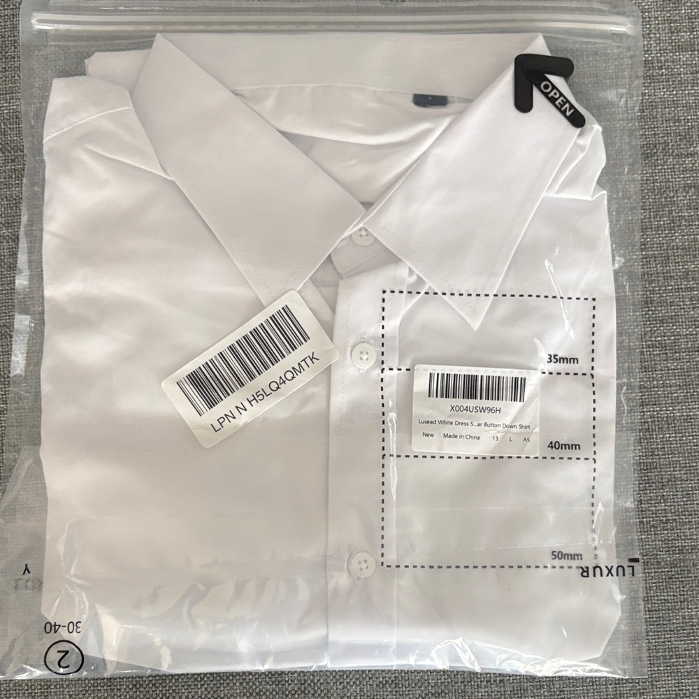 Classic White Men's Button-Down Shirt